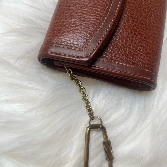 Coach Vintage Multi Functional Key Holder Coin Change Purse Brown Tan Full Grain - Picture 8 of 9